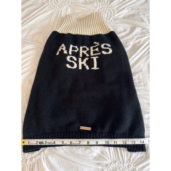 Max Bone Apres Ski Black & Cream Knit Dog Sweater Sz XL Cozy Winter Pet Pullover - Picture 8 of 11